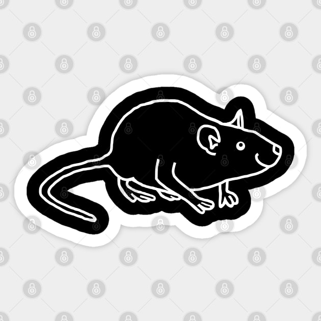 Minimal Ghost Rat Sticker by ellenhenryart